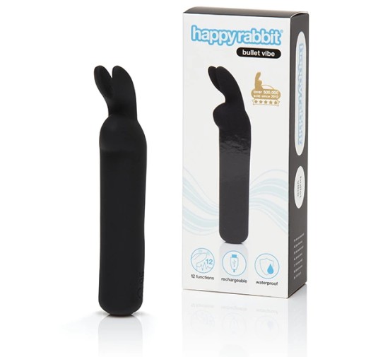 Wibrator - Happy Rabbit Rechargeable Vibrating Bullet Black